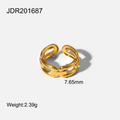 Adjustable Minimalist Rings 18K Gold Plated For Women Size