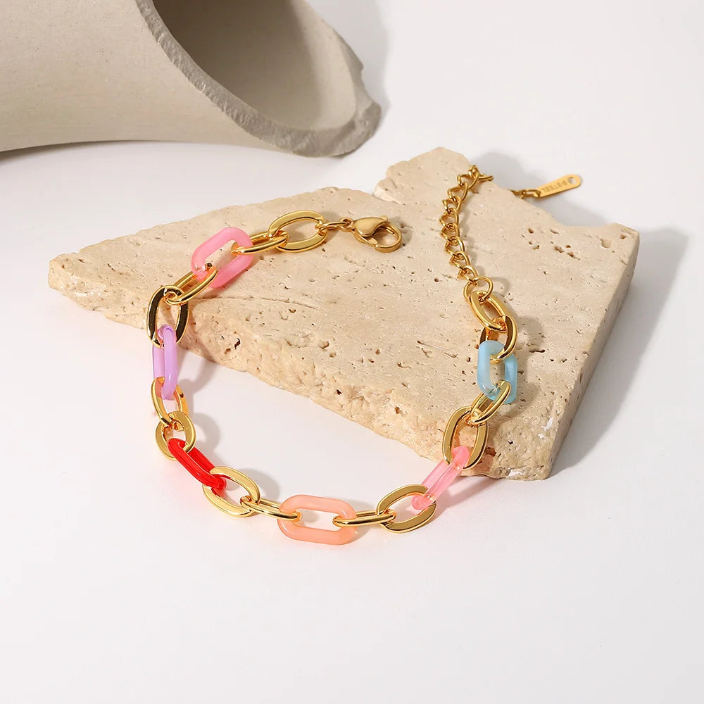 Colorful Bracelet 18K Gold Plated for Women Colorful