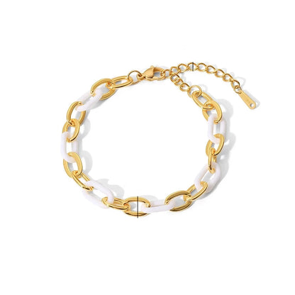 Colorful Bracelet 18K Gold Plated for Women White with White Background