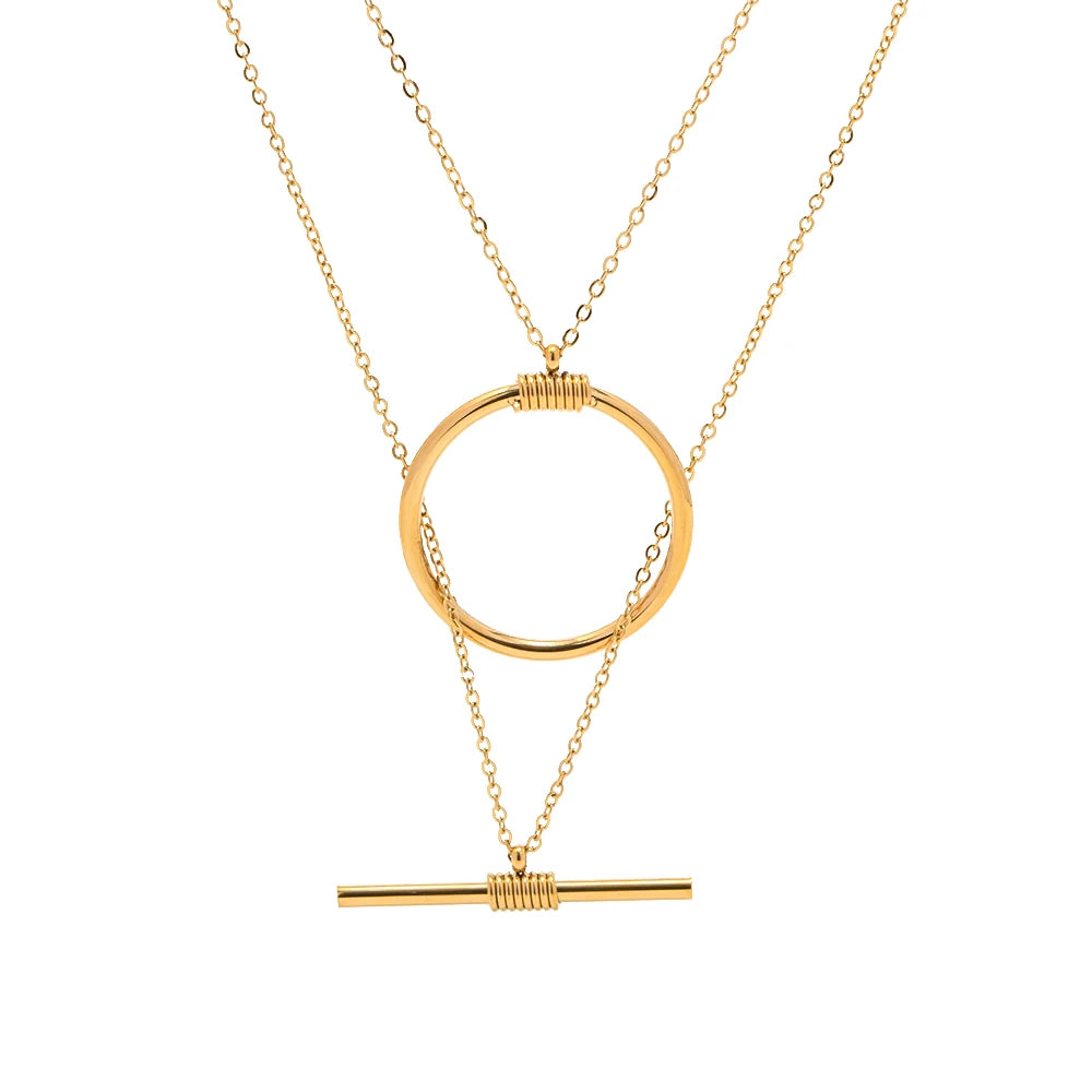 Bar and Necklace Gold Plated Necklace for Women with white background