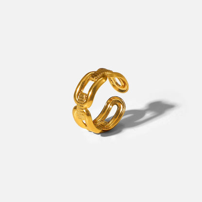 Adjustable Minimalist Rings 18K Gold Plated For Women with white background