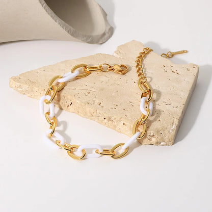 Colorful Bracelet 18K Gold Plated for Women White