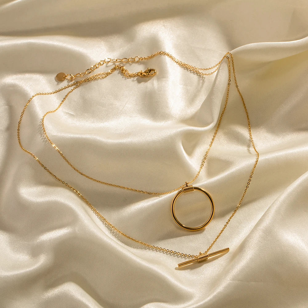 Bar and Necklace Gold Plated Necklace for Women Full Picture