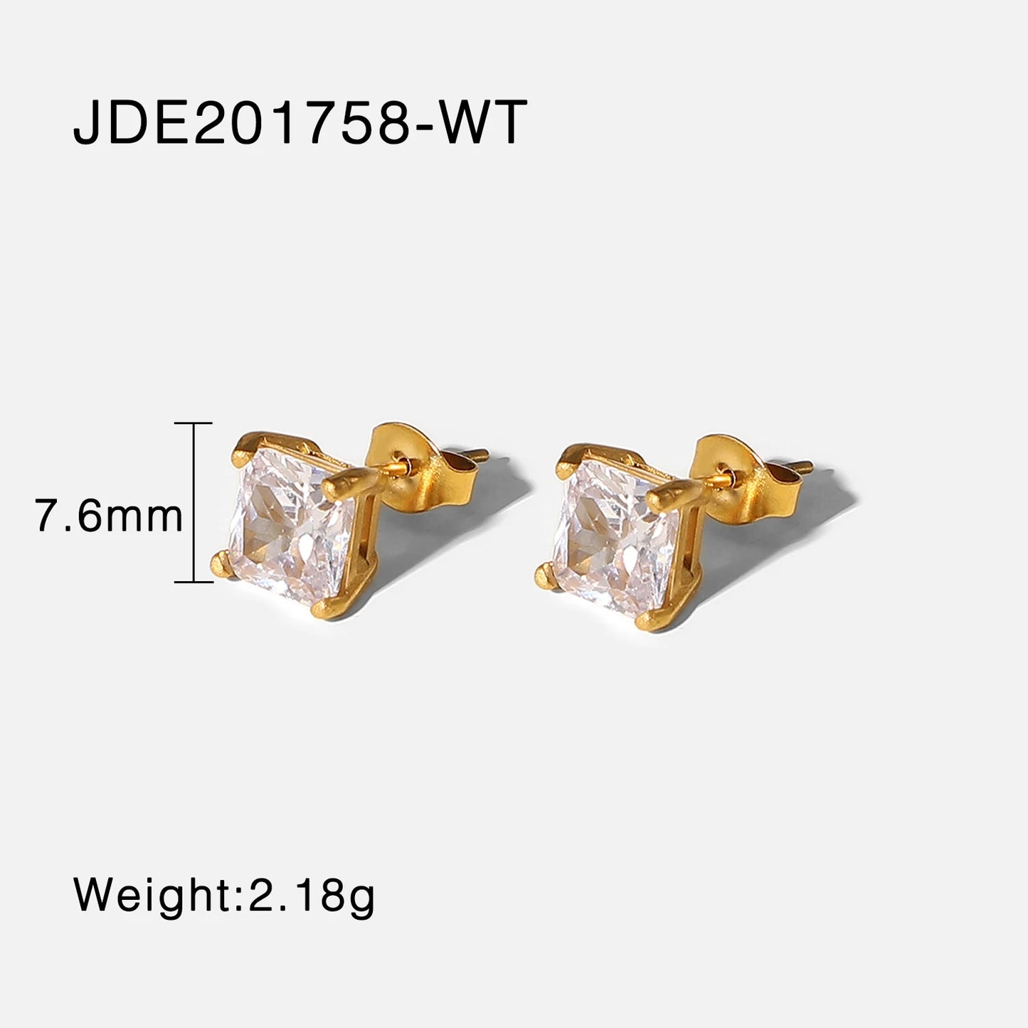 Colorful Cubic Earrings 18K Gold Plated for Women White Size