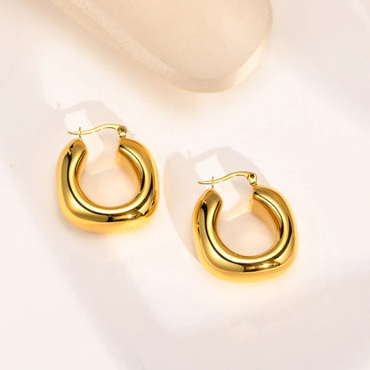 CC Shaped Earrings 18K Gold Plated for Women 2